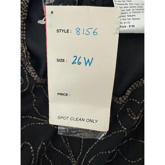 Jean for Joseph LeBron Black Gold Beaded Long Gown Dress Size 26W 4X New Wedding - Picture 9 of 9